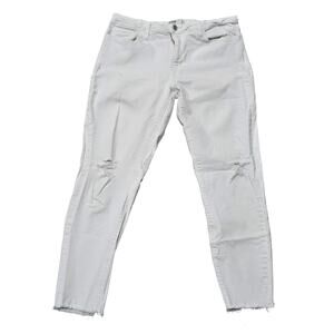 Just Black Denim White Distressed Skinny Leg Jeans Made In USA Women's Size 31